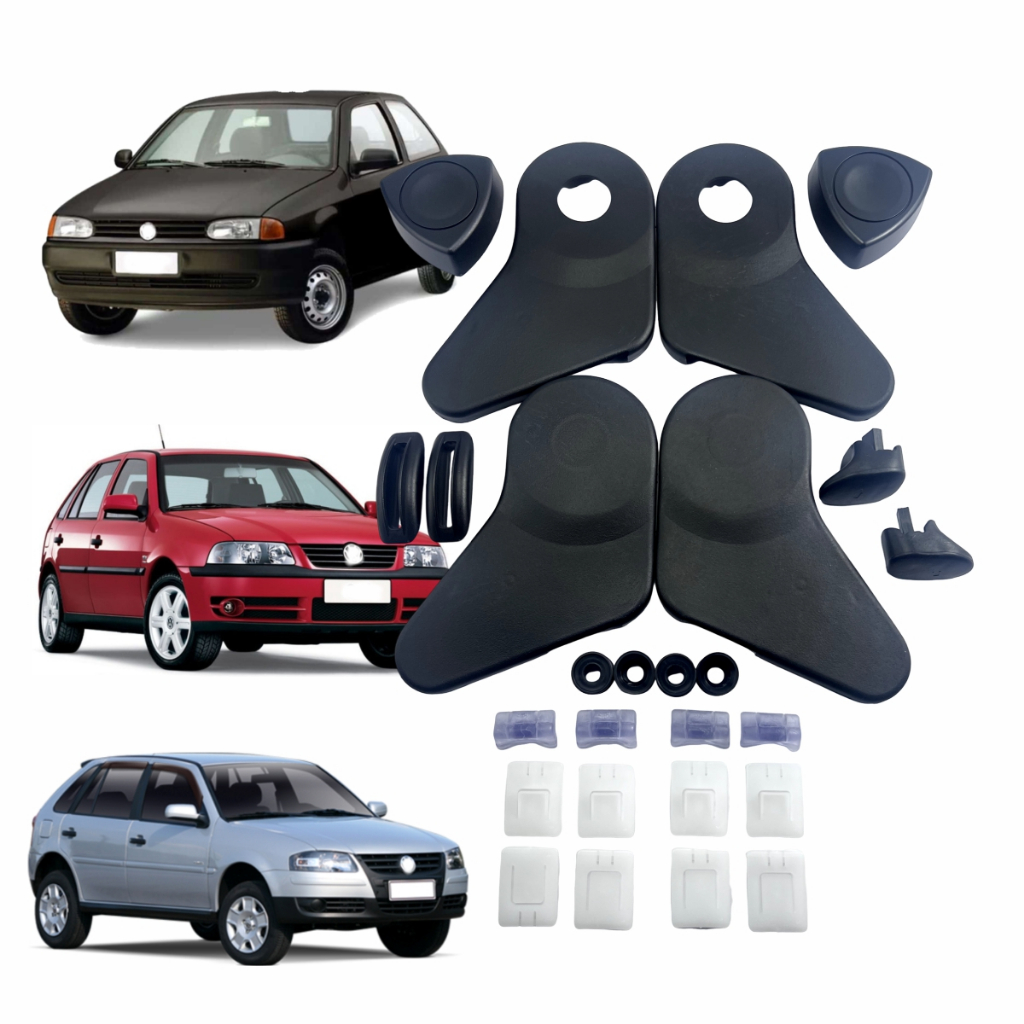 Kit Capa Lateral Banco Roldana Alavanca e Deslize Banco Gol G2 G3 G4 Preto