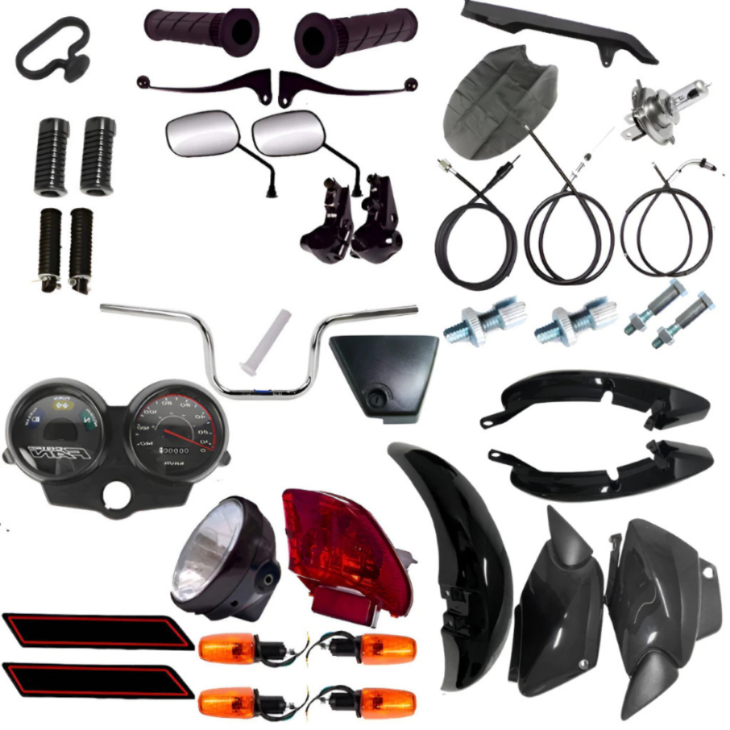Kit Carenagem Capa Banco Cabos Lanterna Pisca Painel Cg Titan 125 Fan 2004 2005 2006 2007 2008 Preto em Oferta na Shopee