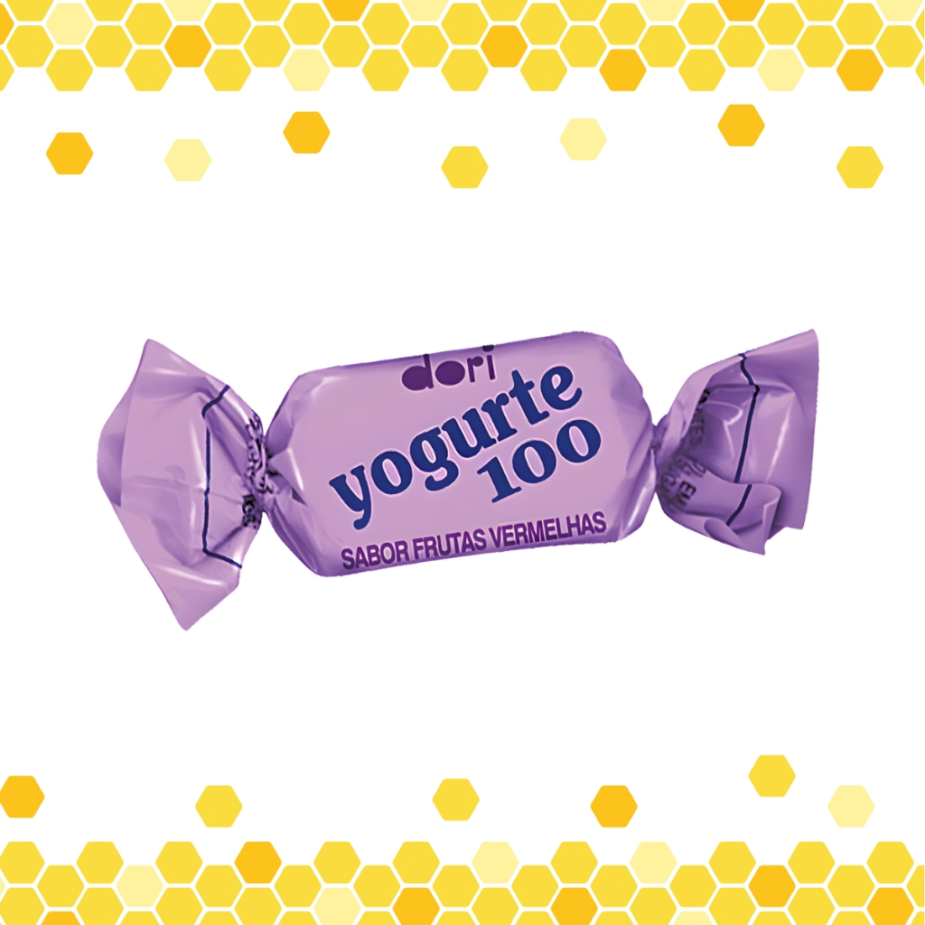 Balas Mastigáveis Frutas Vermelhas Yogurte 100 Pacote 500g Dori · foto 2