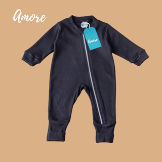 Macacão de Bebê Vira Pé Preto - Suedine 100% Algodão em Oferta na Shopee