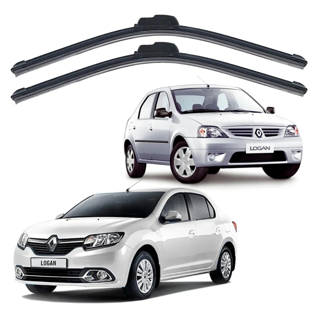 Par Palheta Limpador Parabrisa Silicone Logan 2007 À 2014 Kit Limpador Para brisa Logan em Oferta na Shopee