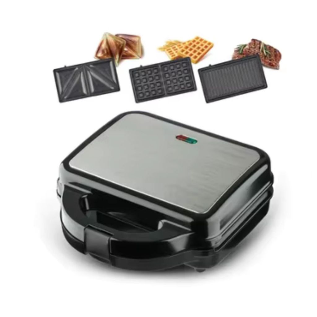 Sanduicheira Elétrica Compacta 3 Em 1 Sanduíches Waffles Carnes LCK em Oferta na Shopee