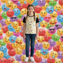 Camiseta infantil menino menina camisa desenho personagem geek presente Emoji emoticons