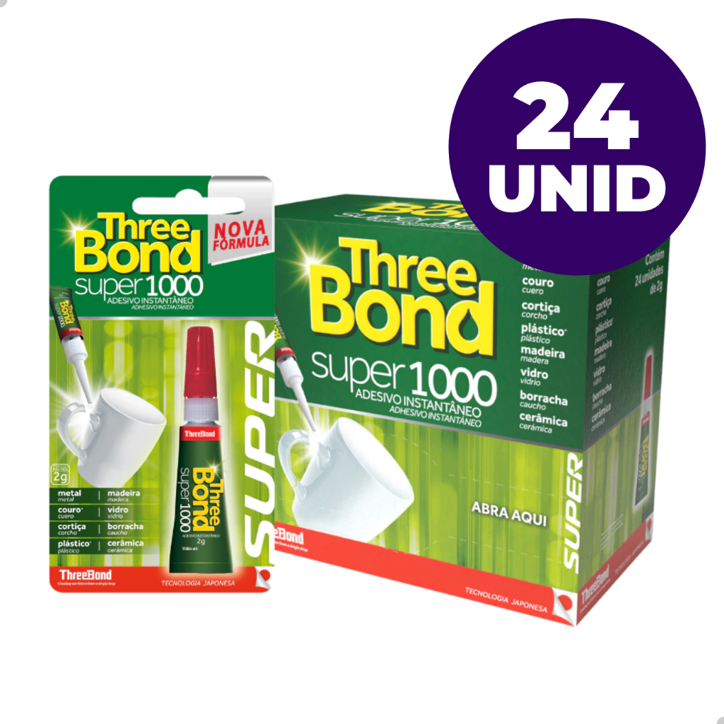Kit Super Cola Adesivo Instantâneo 2g Threebond Super 1000 com 6 12 ou 24 Unidades em Oferta na Shopee