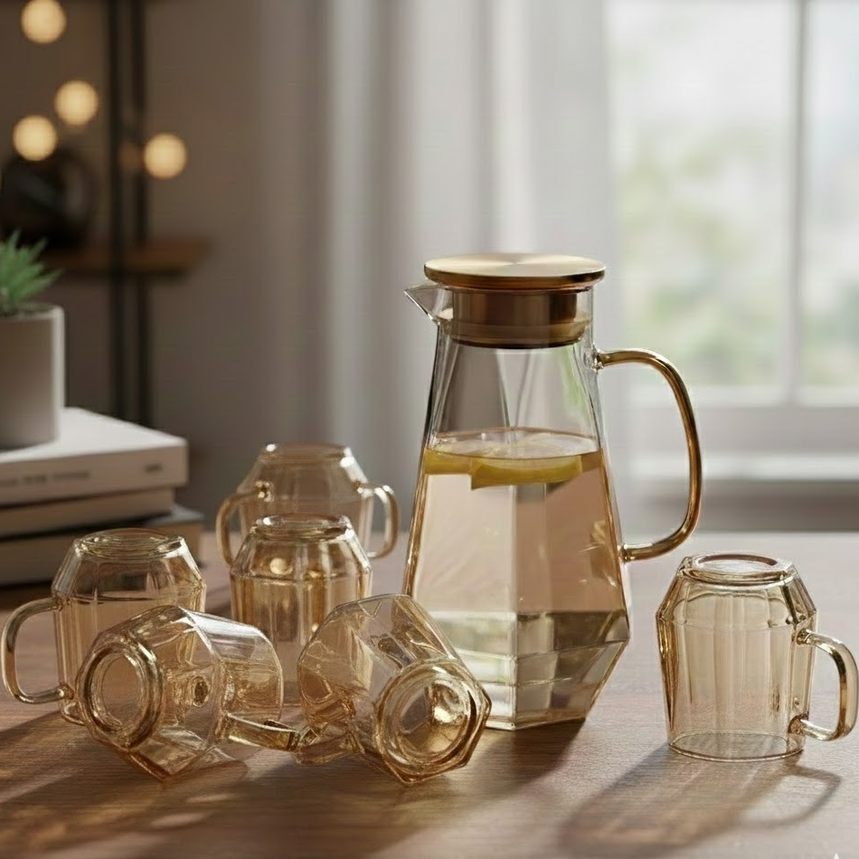 Kit Jogo Jarra Com Copos Xicara Caneca Quente Frio Tampa Inox De Cafe De De Luxo 7 Peças em Oferta na Shopee