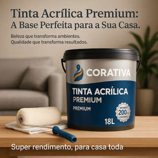 Tinta Acrílica Fosca 18L – Antimofo, Sem Odor e Ideal para Paredes em Ambientes Internos em Oferta na Shopee