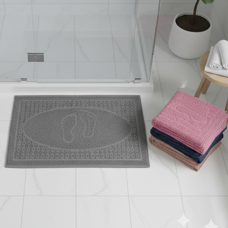 jogo 4 tapetes de banheiro atacado atoalhado 100% algodão luxo 70x45cm- direto de fábrica