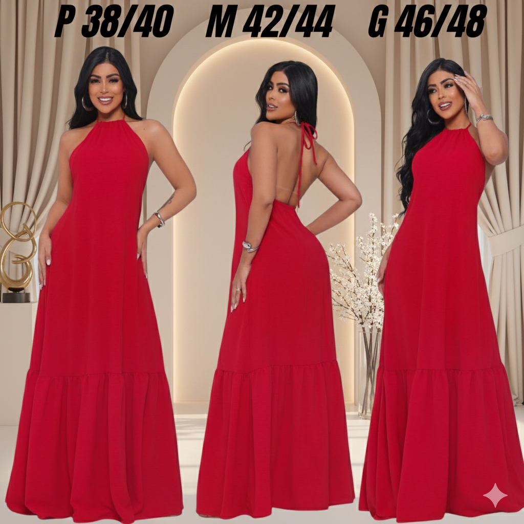 Vestido Longo Festa  Feminino Amarração Franzido  Social Formatura Sem Bojo Elegante  Decote Sensual em Oferta na Shopee