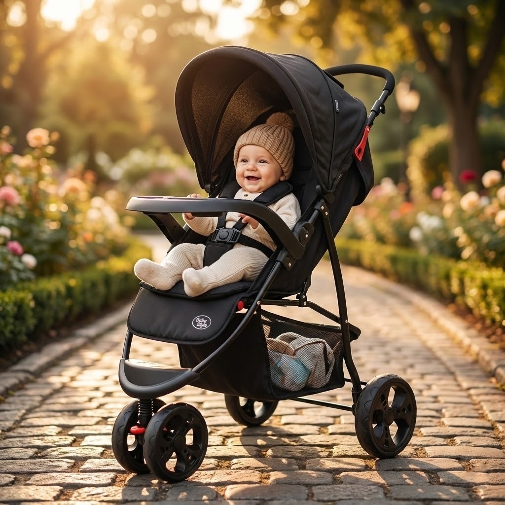Carrinho de Bebê Passeio Infantil Urban 3 Rodas Grandes Triciclo Menino Menina - Baby Style