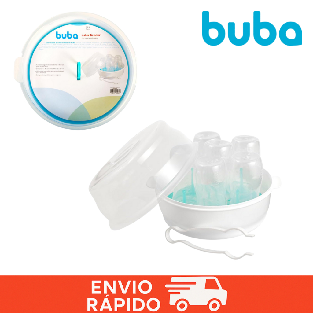 Esterilizador De Mamadeira Para Microondas Buba Limpa Mamadeiras e Chupetas em Oferta na Shopee