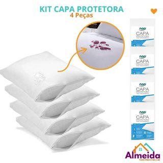 Kit 4 Capas De Travesseiro Resistente a Líquidos 200 Fios Nap Home Antiácaro em Oferta na Shopee