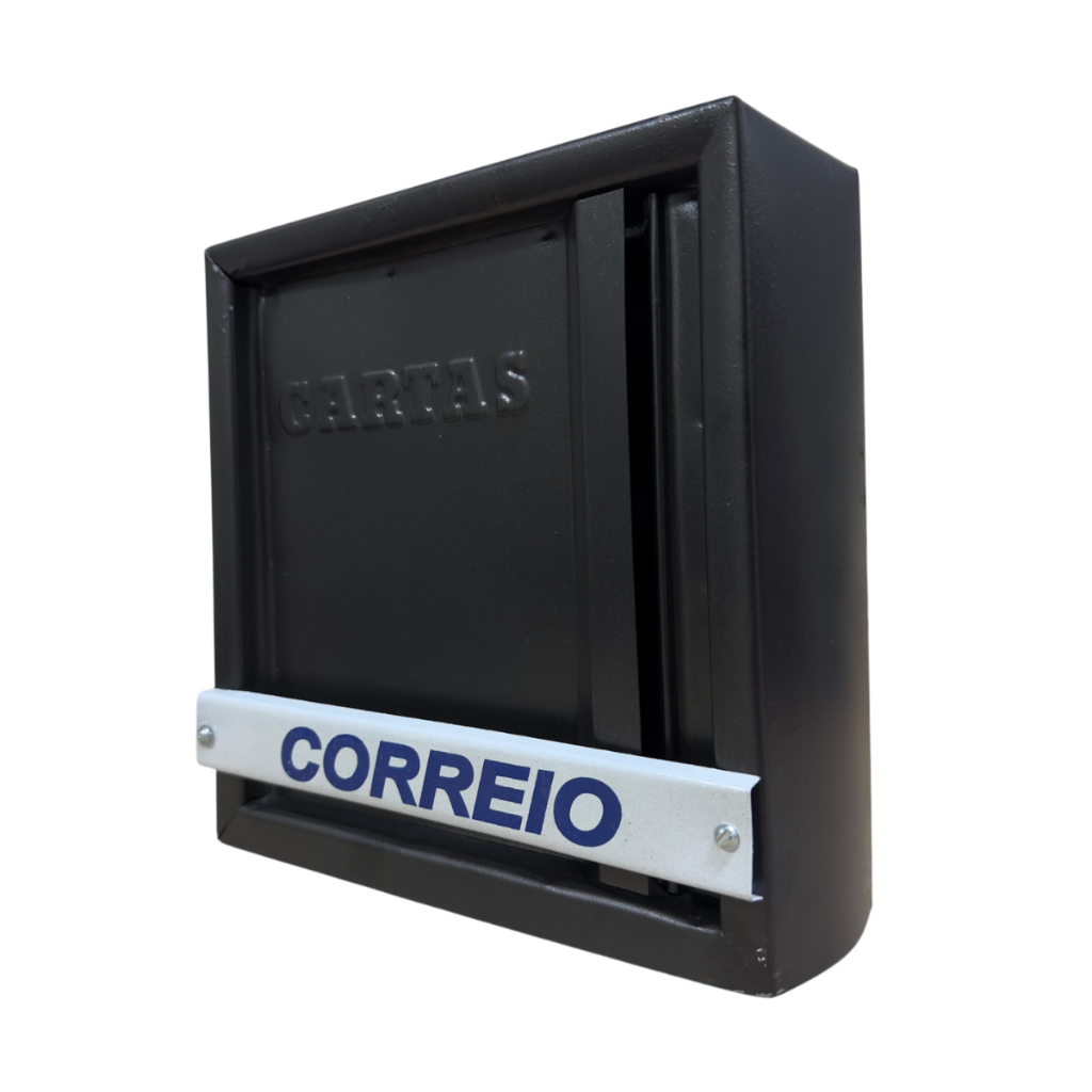 Caixa De Correio Caixinha  Em Aço Para Portão Entrada Vertical Moderna Preto