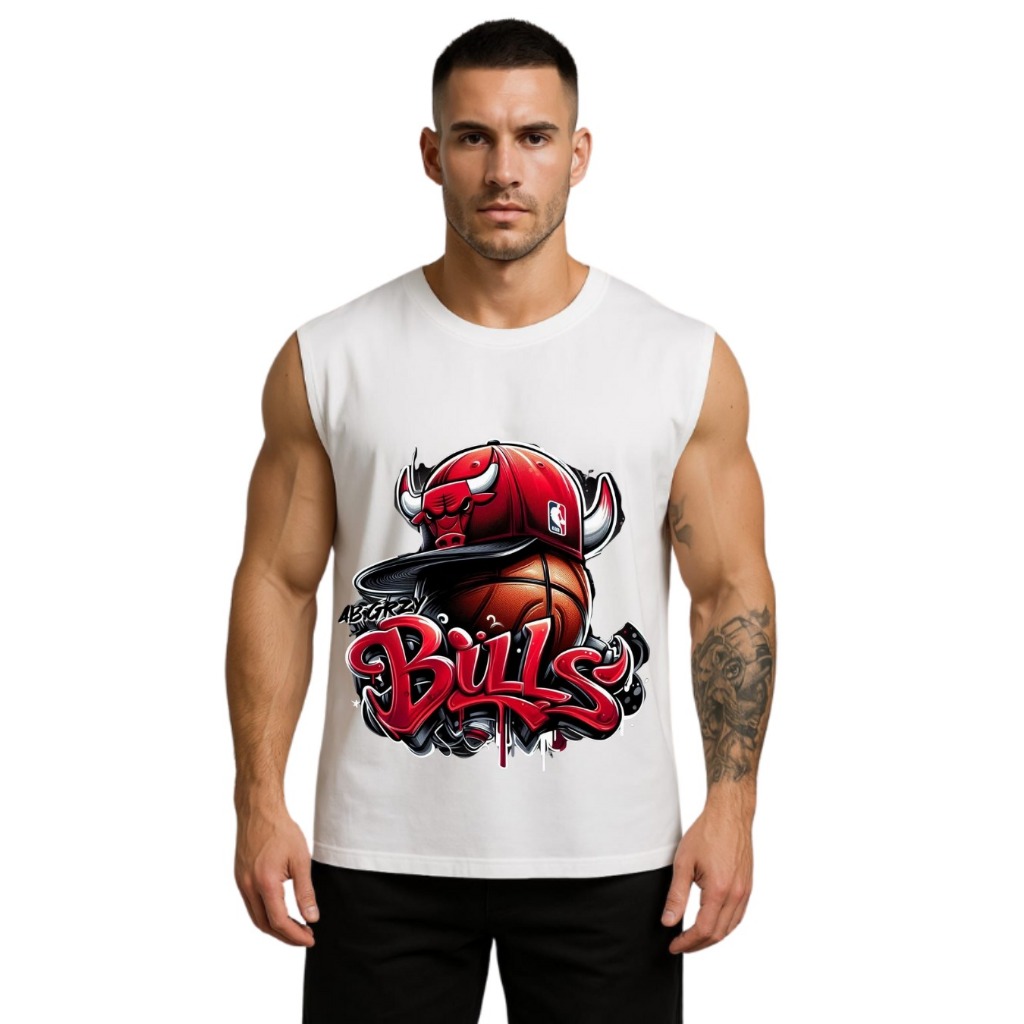 Camiseta Regata Oversized Bulls Masculina – Streetwear Premium Modelo Exclusivo Estilo Basquete NBA