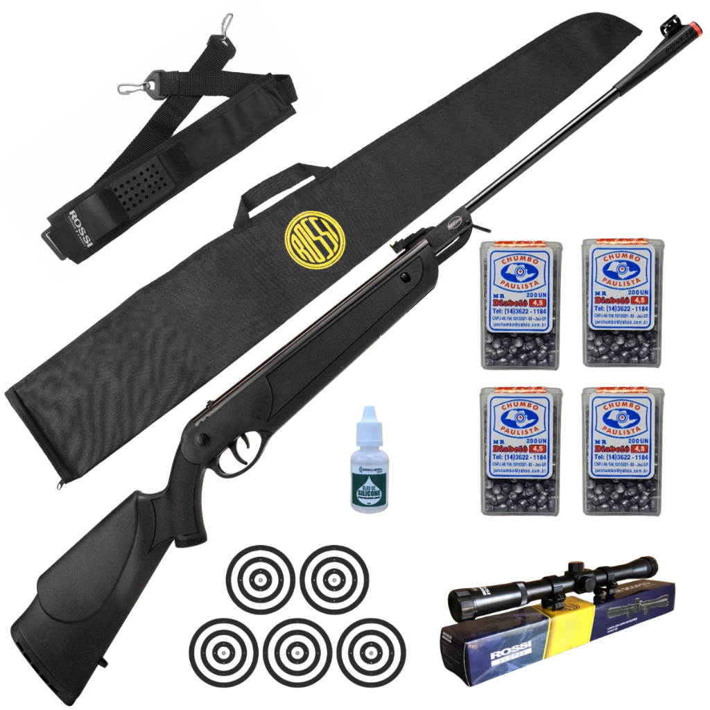 Carabina Dione 5G (GásRam) 4,5mm Rossi + Escolha seu Kit em Oferta na Shopee