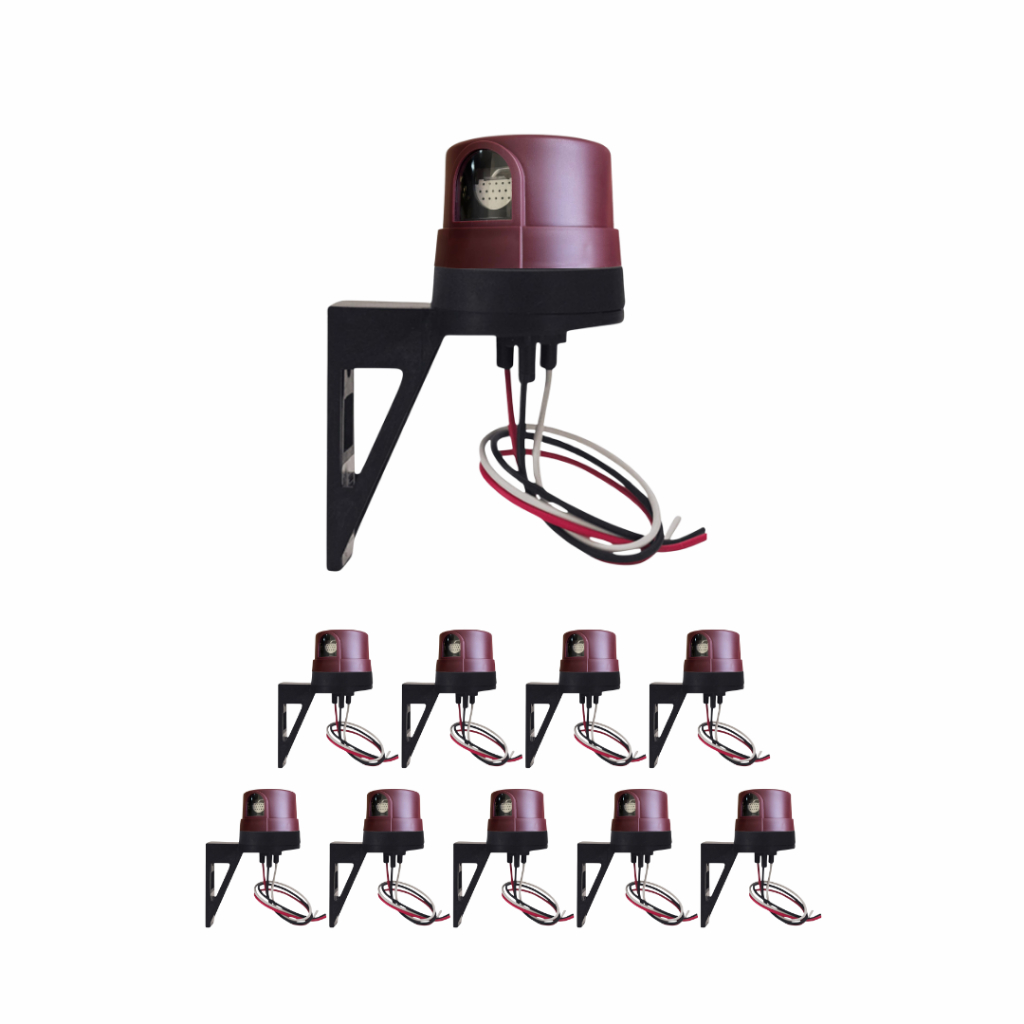 Kit 10 Rele Fotocélula Térmico com Base 220v 1000w/1800va Goodlux