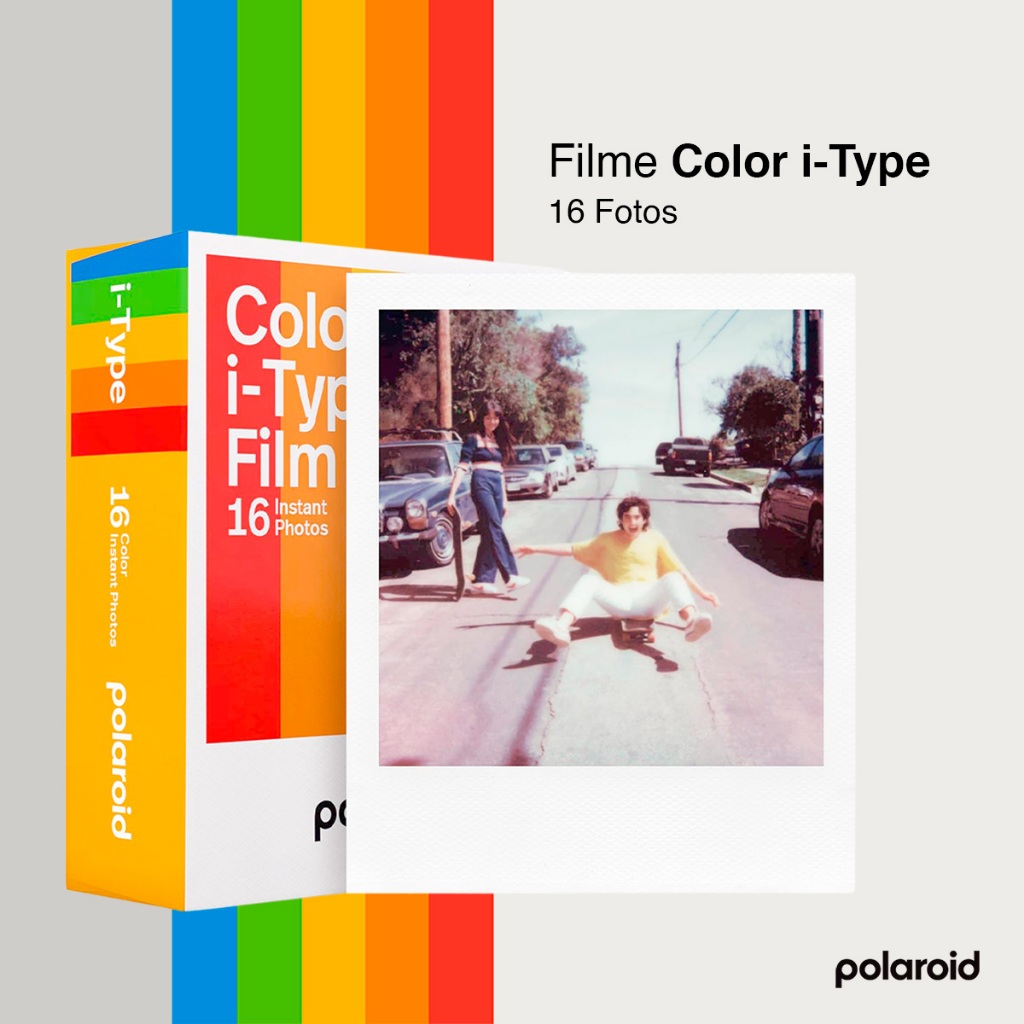Filme Original Polaroid Color i-Type Film Para 16 Fotos Instantâneas