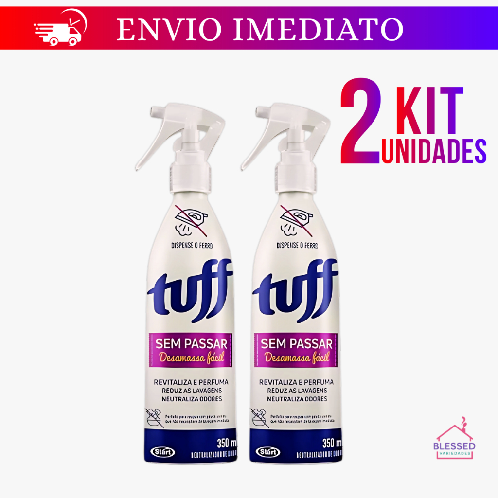 Tuff Desamassa Fácil Sem Passar Neutraliza Odor Roupas Perfuma 350 ml em Oferta na Shopee