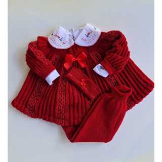 vestido em tricô  saída de maternidade para bebê em Oferta na Shopee