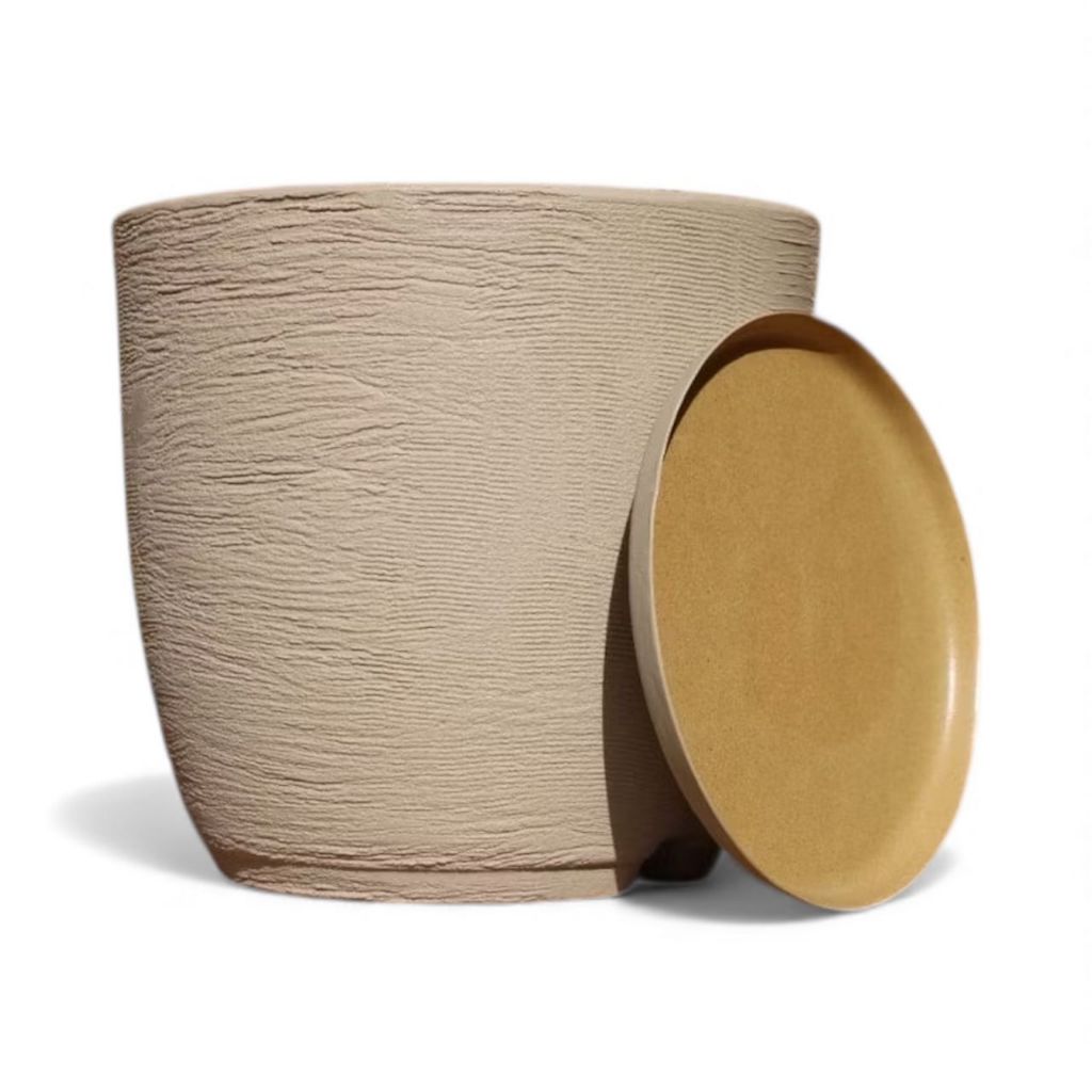 Vaso Para planta Decorativo Redondo Bojo escovado em Polietileno N4 50X40 acompanha Prato Coletor em Oferta na Shopee