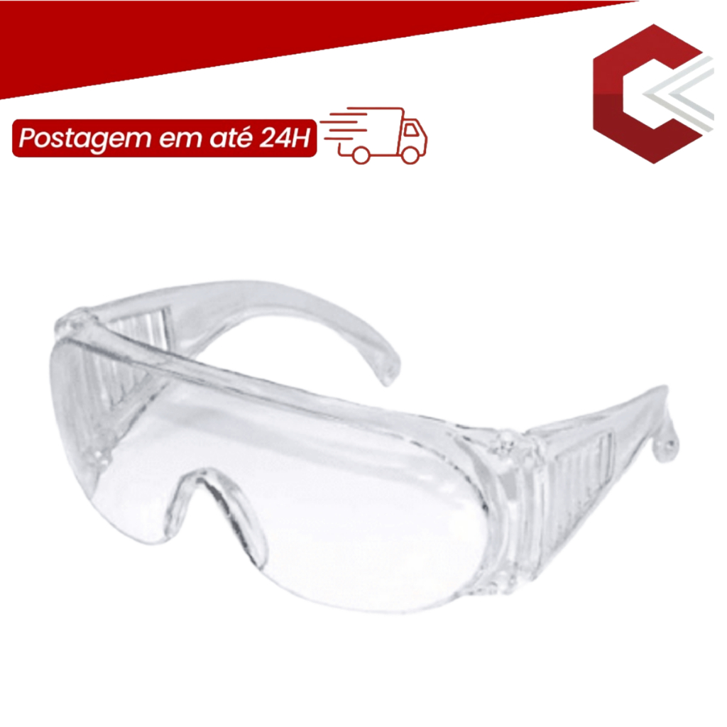 Óculos De Segurança De Sobrepor Kalipso Panda Incolor Para Usar Com Óculos de Grau - CA 10344