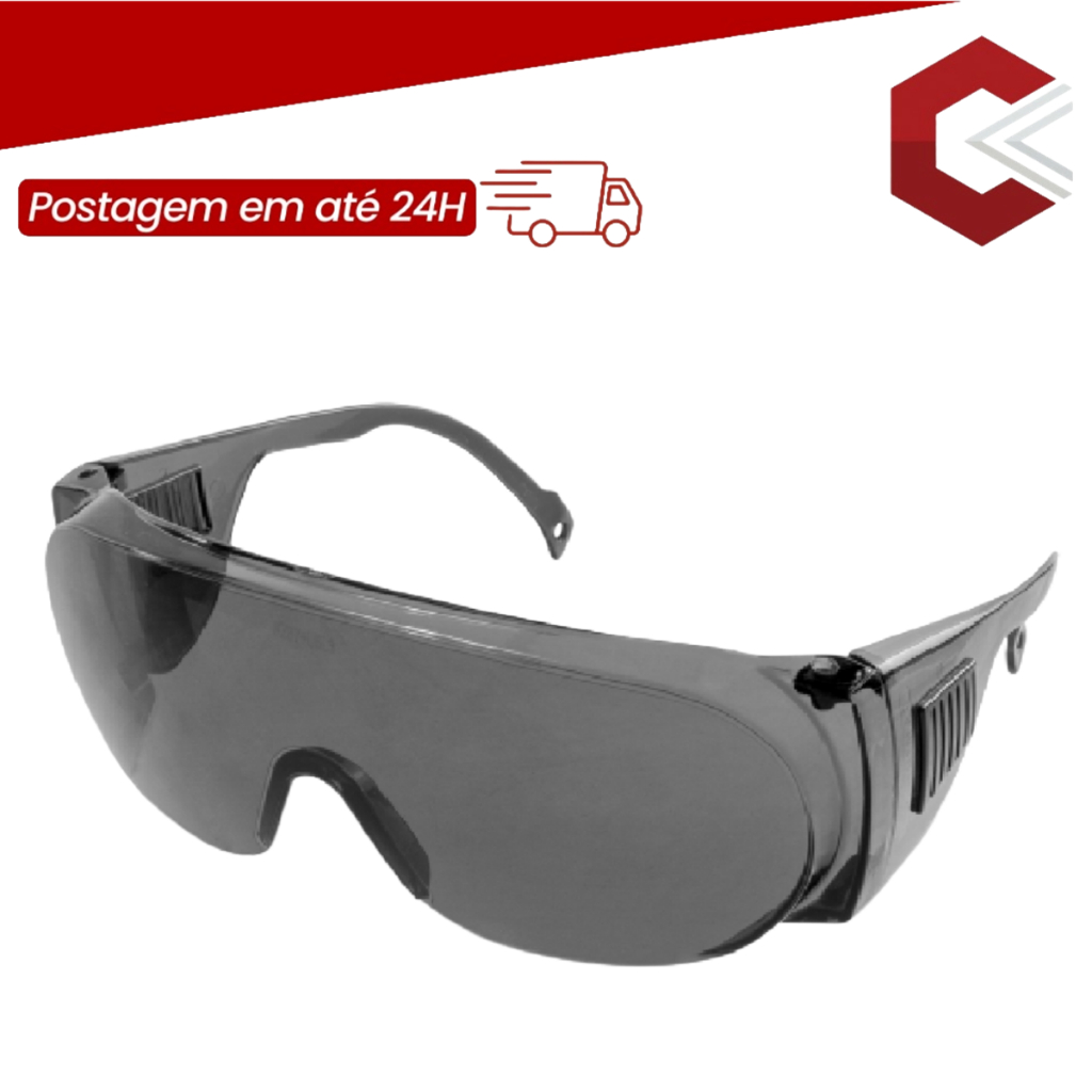Óculos De Segurança De Sobrepor Kalipso Panda Cinza Para Usar Com Óculos De Grau - CA 10344