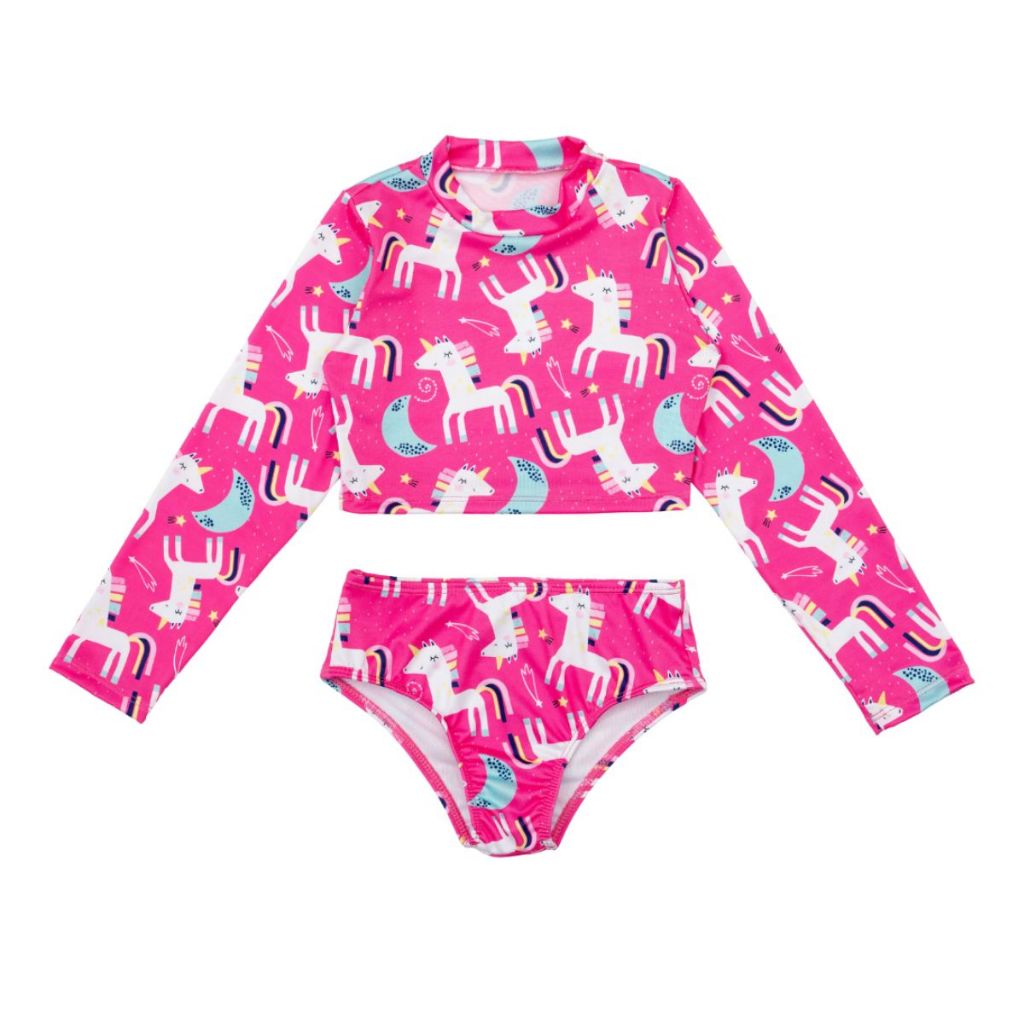 Biquíni Menina Praia Cropped Com Proteção Solar Uv Juvenil 12 Ao 16
