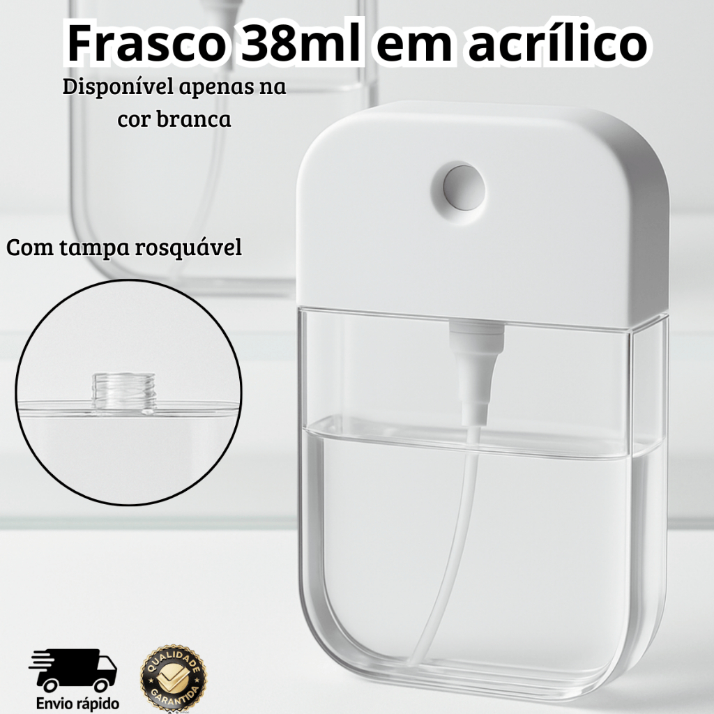 Kit 5 Ou 10 Frascos Mini Spray 38 ml Porta Cartão Para Perfume Refil Portátil Viagem Bolsa e Bolso