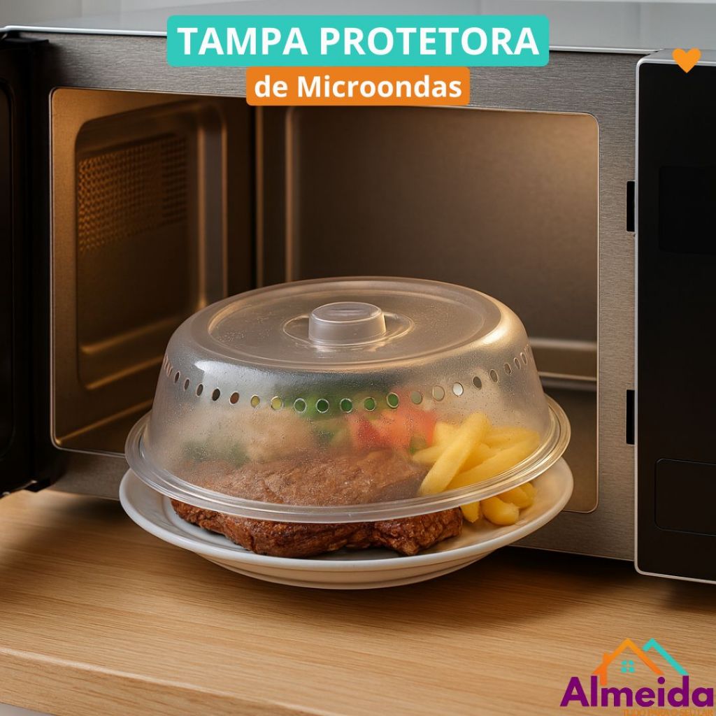 Tampa Protetora Para Microondas Plástica Resistente Bpa Free