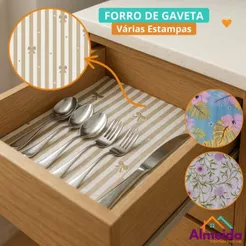 Forro De Gaveta Armário Estampado 30cm x 2.00m Protetor Antiderrapante