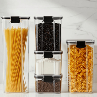 Kit Potes Organizadores Herméticos de Cozinha 5 Unidades com Trava empilhavel – Plasnorthon em Oferta na Shopee