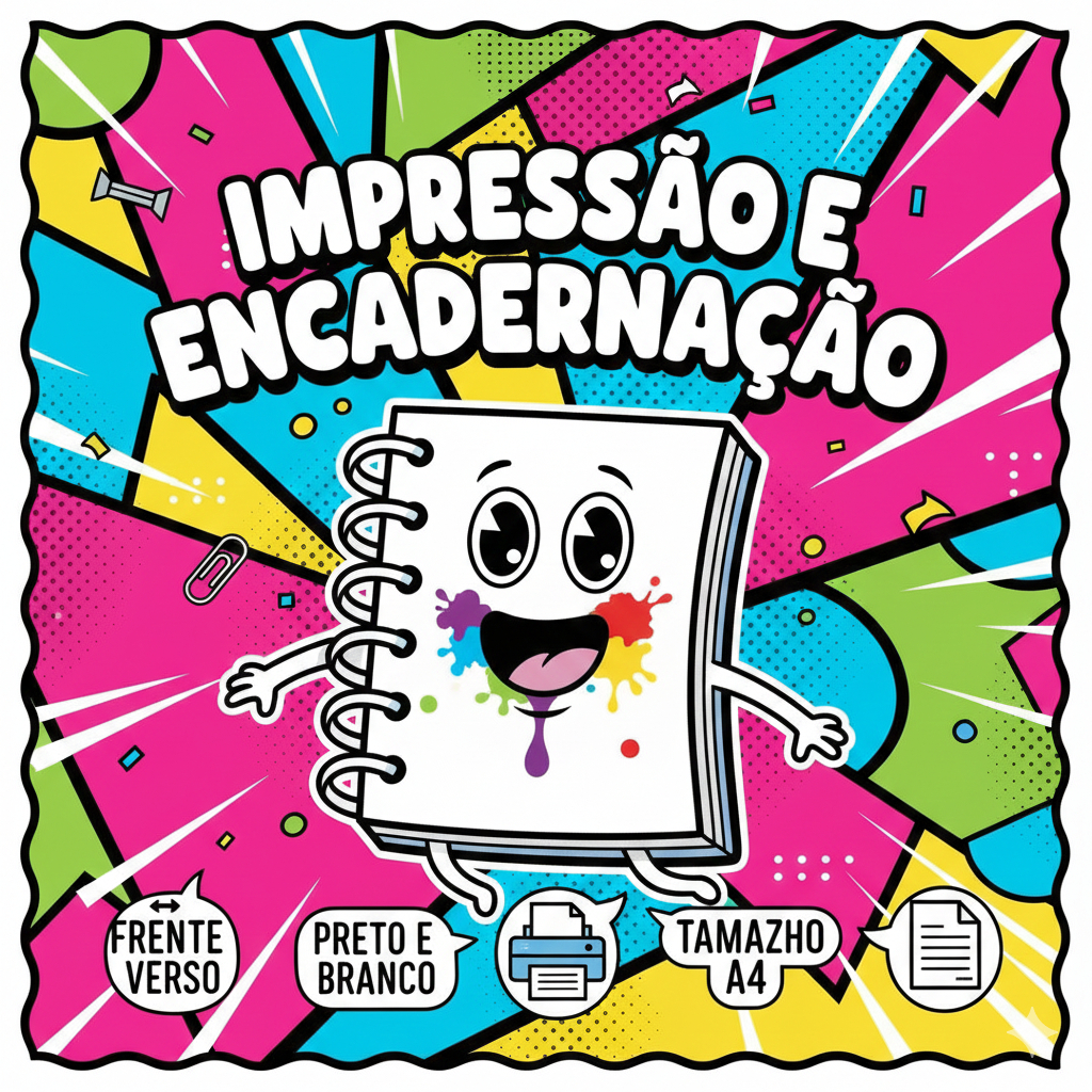 Impressão de 1 Apostila total 500 páginas Impressa em Frente e Verso e Encadernação com capa inclusa