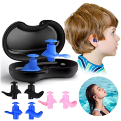 Protetor de Ouvido para Natação em Silicone Flexível, Tampão Auricular - Adulto e Infantil