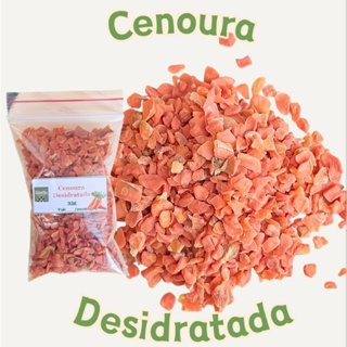 Cenoura desidratada/flocos, aves, roedores, calopsita, agapornis, hamster, chinchila, gerbil em Oferta na Shopee