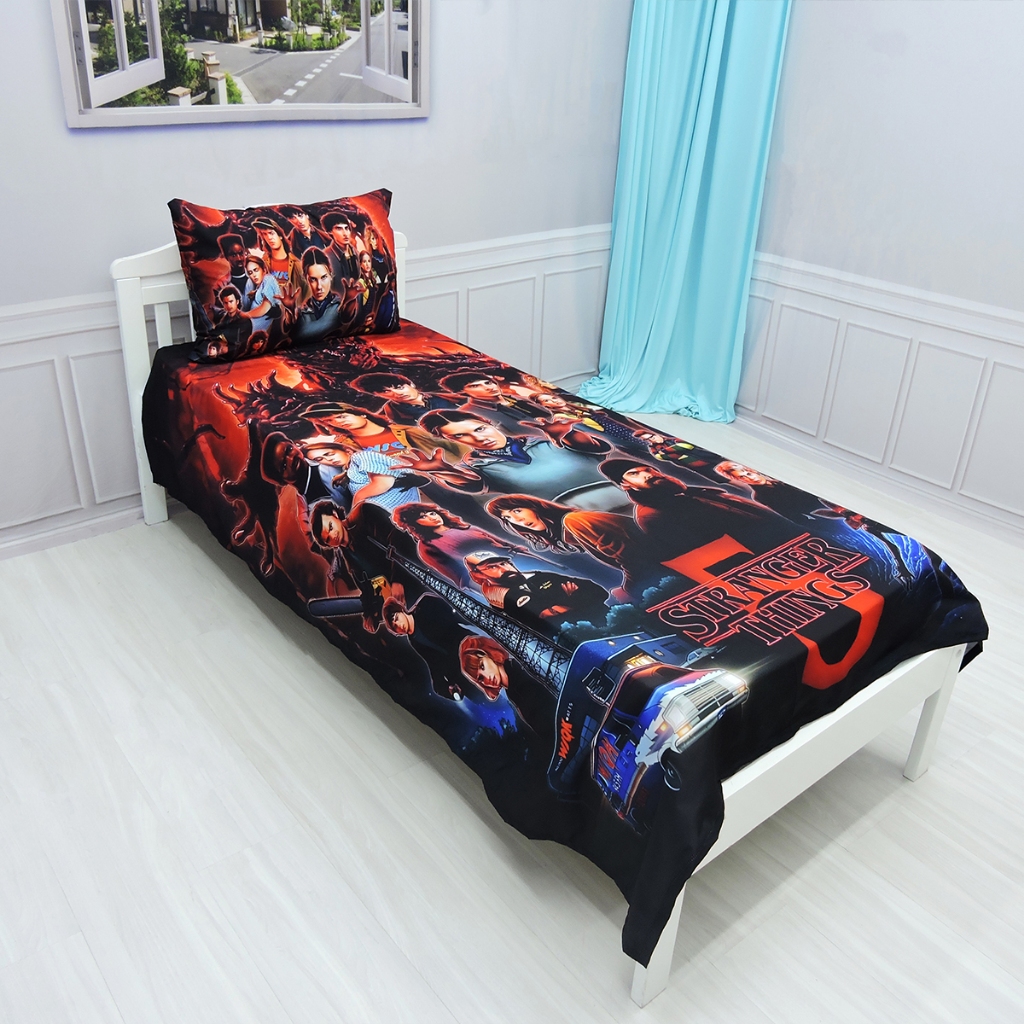 Jogo De Lençol Solteiro Decorativo E Fronha Stranger Things 2 em Oferta na Shopee