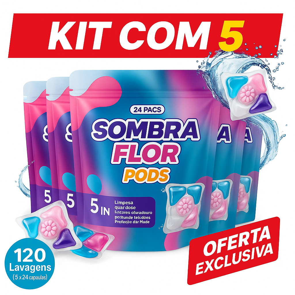 Sabão Cápsula Detergente Lava Roupas 5em1 pods 24 Cápsulas em Oferta na Shopee