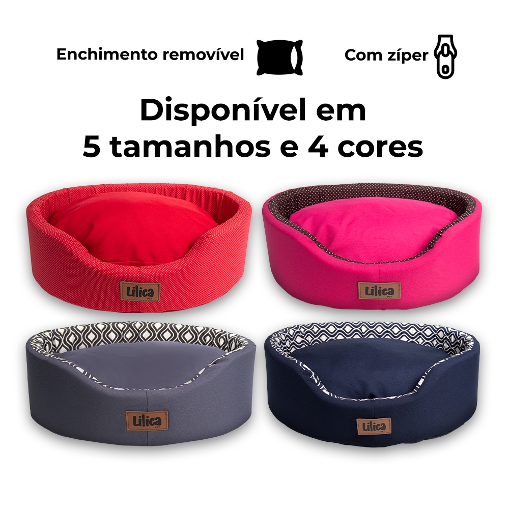 Cama pet lavável zíper na almofada enchimento em fibra siliconada super pop SORTIDA