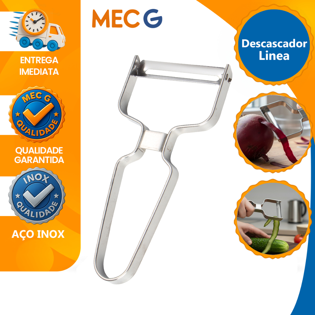 Descascador Fio Microsserrilhado Em Inox Para Batata Legumes e Frutas Mec g em Oferta na Shopee