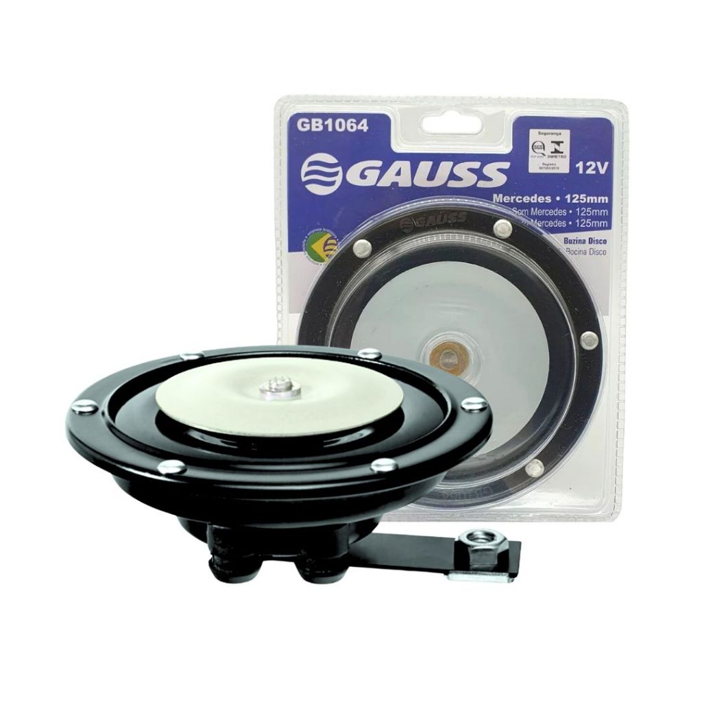 Buzina Disco Universal Carro Moto Onibus 125mm 12v Som Mercedes Gauss GB1064 em Oferta na Shopee