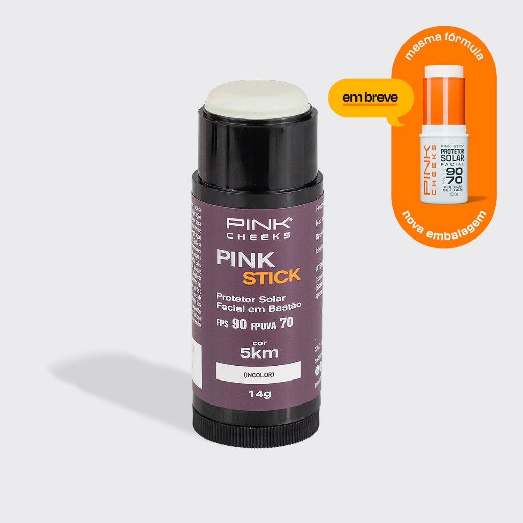 Pink Stick FPS90 FPUVA70 5KM protetor facial incolor 14g resistente à água e suor, não arde os olhos em Oferta na Shopee