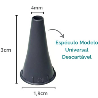 Espéculo Auricular Ponteira Descártavel Universal Otoscópio 4,0mm Mikatos Cinza Escuro Kit 20 50 100 em Oferta na Shopee