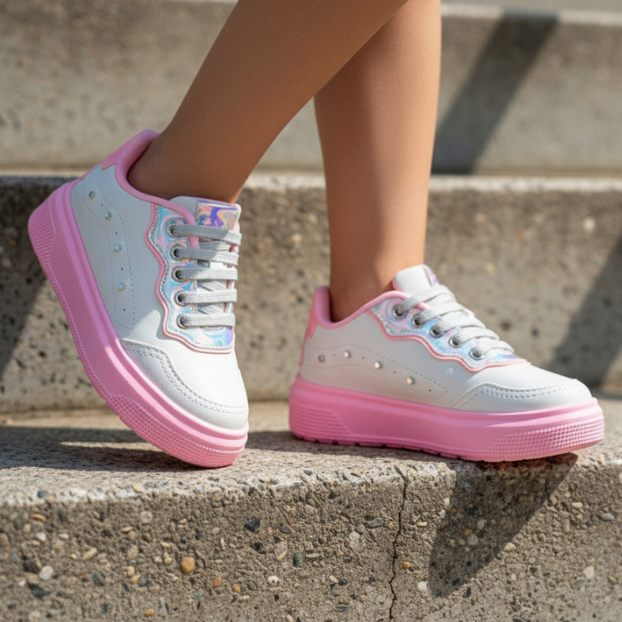 Tênis infantil menina  Pampili Led Luz Liz Neon Xp 24 Sneaker