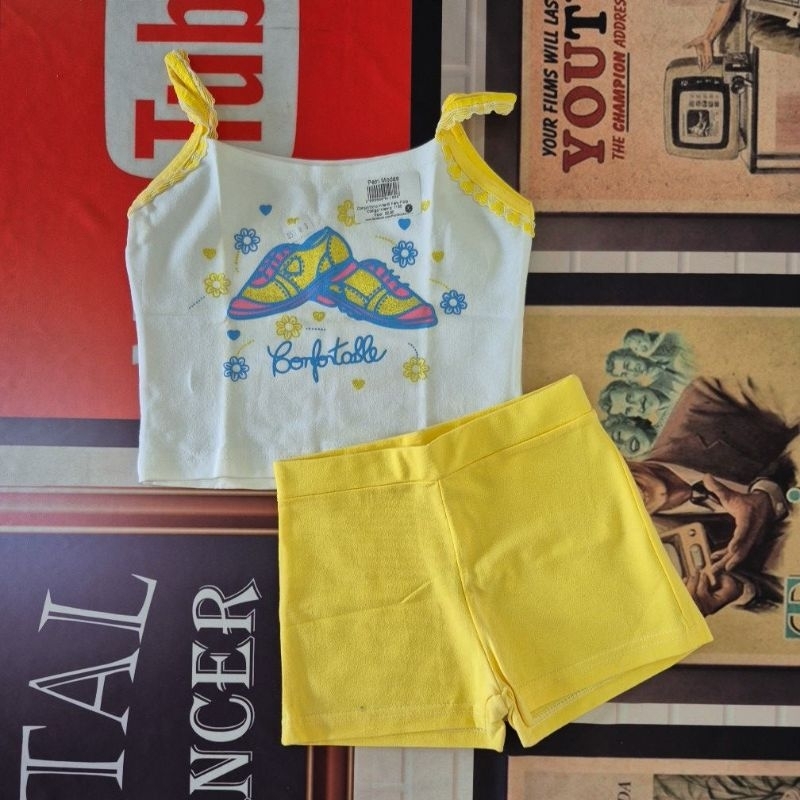 Conjunto Cotton Infantil Feminino Bermuda e Top Croped - Coyote Kids