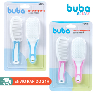 Kit Escova e Pente Bebê Infantil Cerdas Macias Buba em Oferta na Shopee