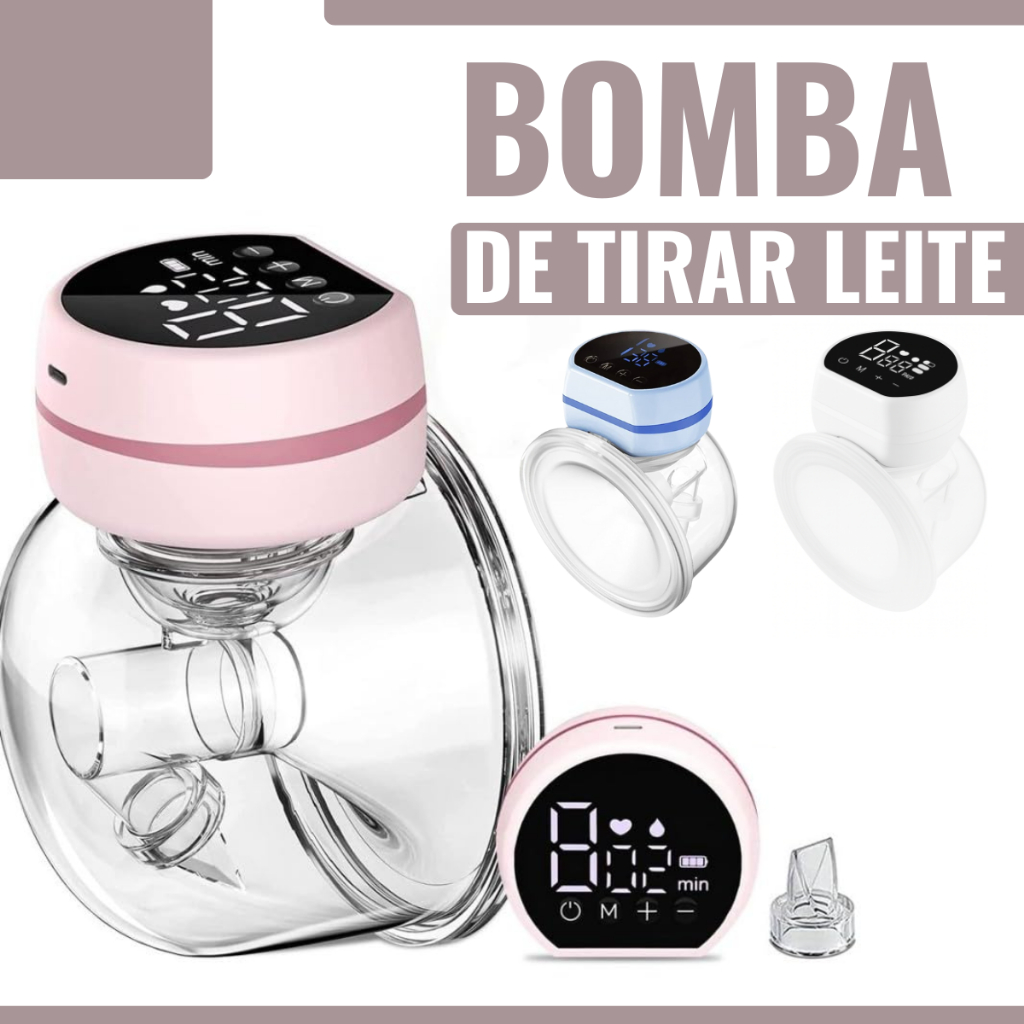 Bomba De Tirar Leite Materno Portátil Recarregável Digital USB com Armazenamento