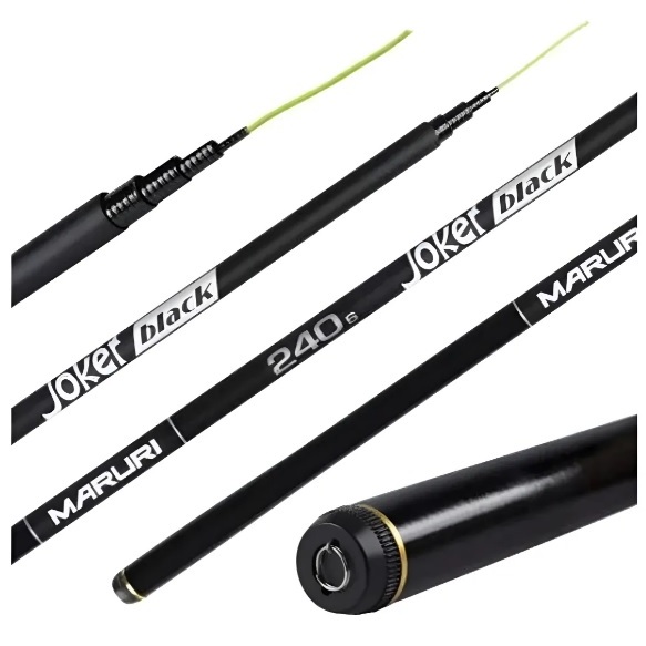 Vara Pesca Telescópica - Joker Black - Maruri - Fibra de Vidro
