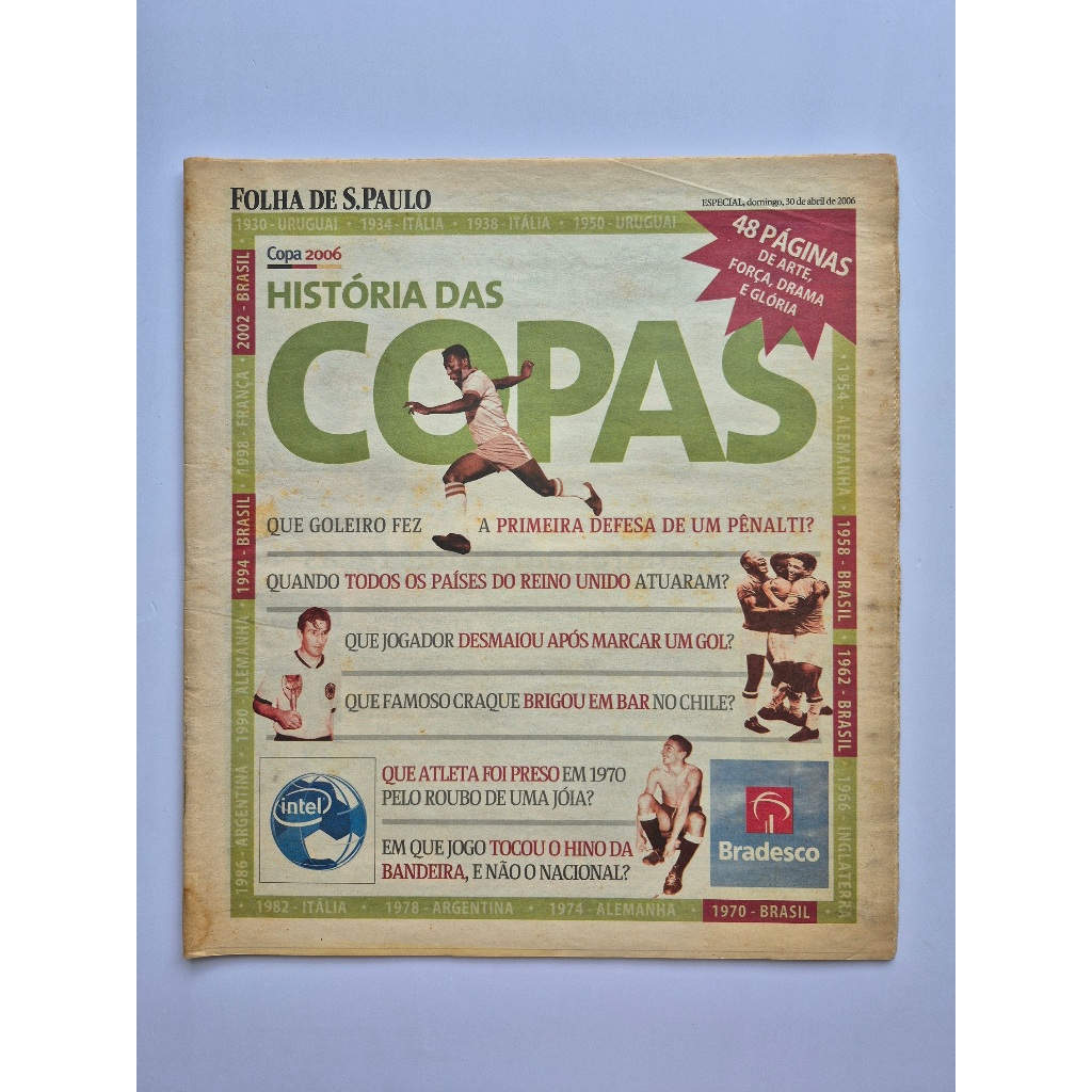 Jornal Folha De São Paulo - Especia Histórias Das Copas 2006