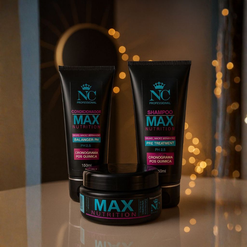 Kit NC Professional Max Nutrition 150ml shampo mascara e condicionador– Hidratação Máxima e Restauração Pós-Química em Oferta na Shopee