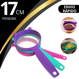 Peneira de Plástico Cozinha Coador 17cm Cabo Reforçado em Oferta na Shopee
