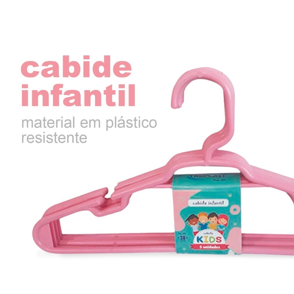Cabide Infantil de Plástico Resistente – Para Roupas de Bebê em Oferta na Shopee