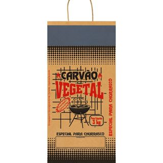 Kit Embalagem Papel Para Carvão 3kg (ARTE PADRAO) -100 Unidades em Oferta na Shopee